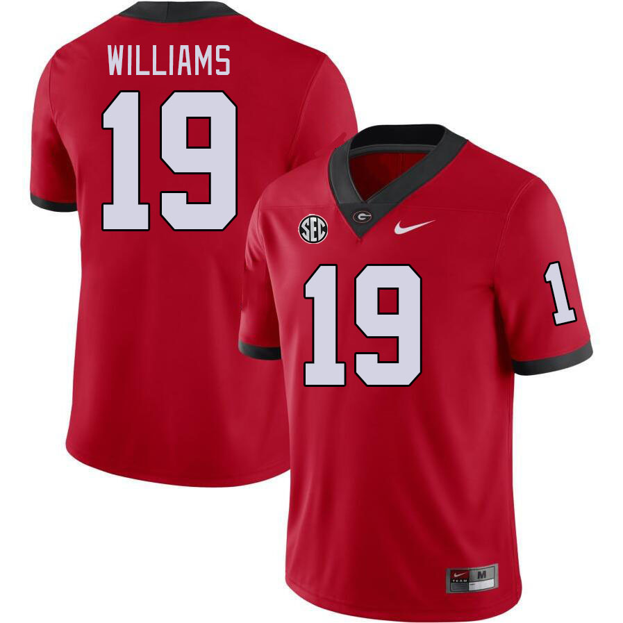 Men #19 Justin Williams Georgia Bulldogs College Football Jerseys Stitched-Red